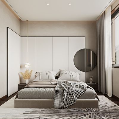 2021艾巴优学员投稿-现代客卧室，次卧，二楼北次卧