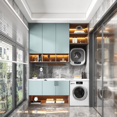 现代阳台洗衣柜