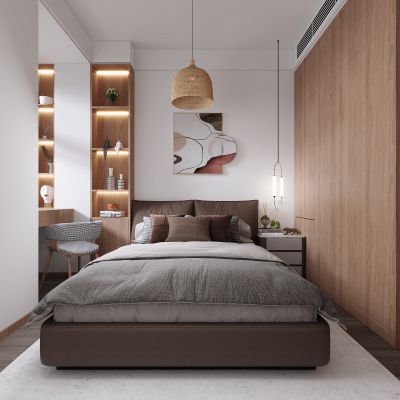 日式家居卧室，现代卧室，原木卧室，