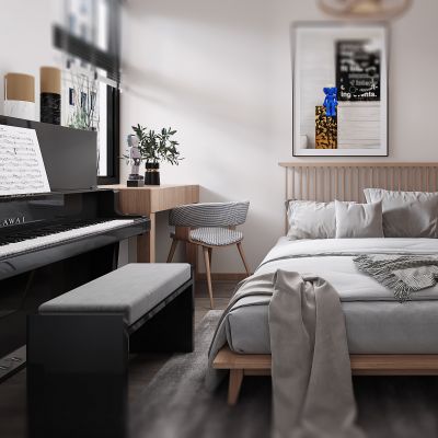 日式家居卧室，现代卧室，原木卧室，