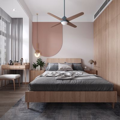 北欧卧室，日式卧室，原木卧室，卧室，