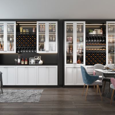 现代酒柜 置物柜 多功能柜 餐桌