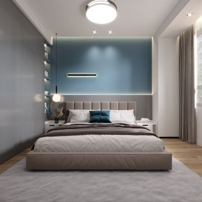 现代卧室，卧室