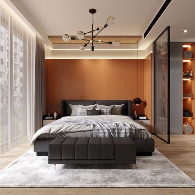 现代卧室，卧室，