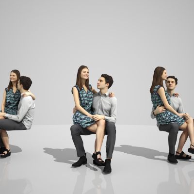 情侣人物时尚逛街街拍人物