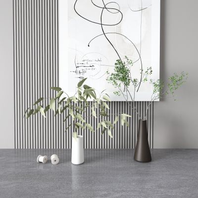 现代盆栽 花瓶 挂画