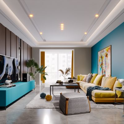 现代简约轻奢风格客厅