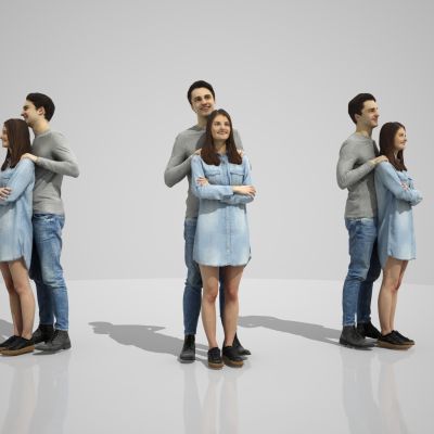 情侣人物时尚逛街街拍人物