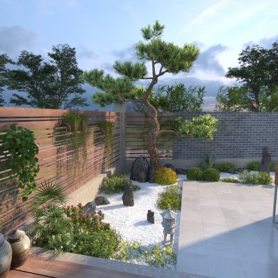 庭院花园园林景观3D模型