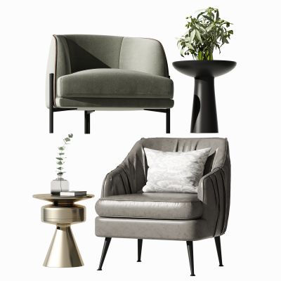 现代椅子茶几组合