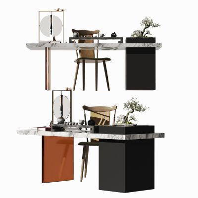 新中式书桌椅组合