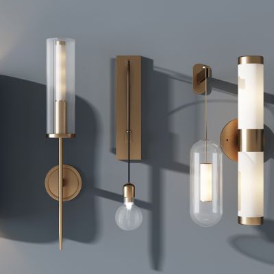 新中式金属玻璃水晶壁灯