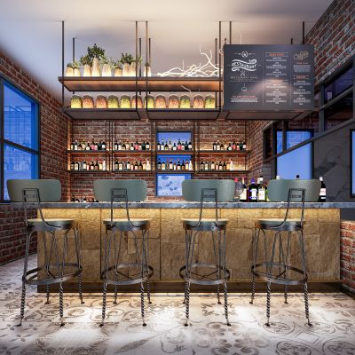 工业风酒吧吧台