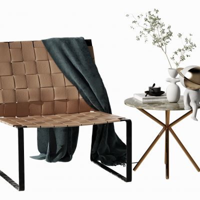 现代椅子茶几组合