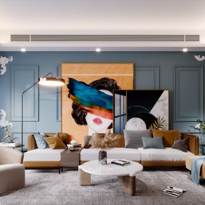 北欧现代简约轻奢风格客厅