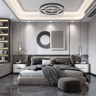 现代卧室，卧室