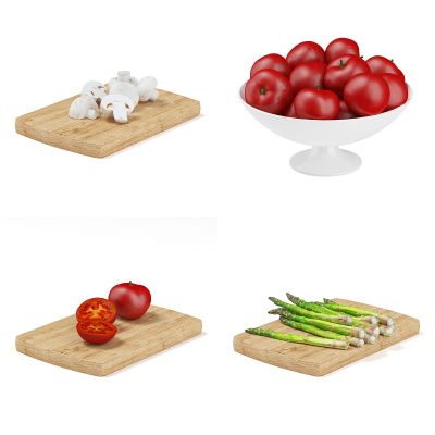 圣女果，蘑菇，芦笋