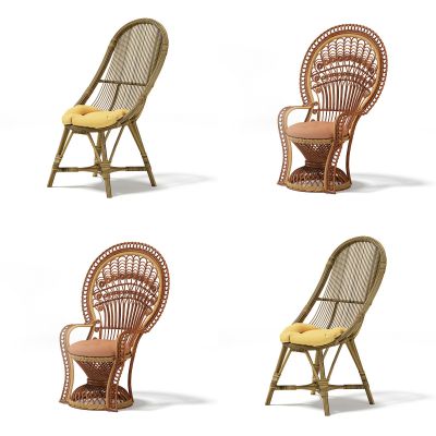 现代单椅，藤椅