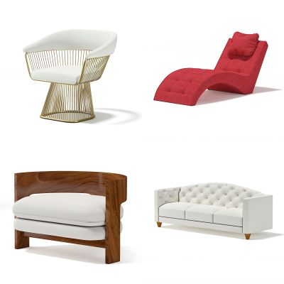 现代单椅，沙发