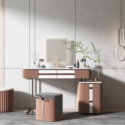 现代风格梳妆台,化妆品
