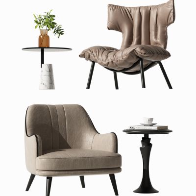 现代椅子茶几组合