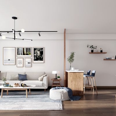 北欧简约客厅餐厅