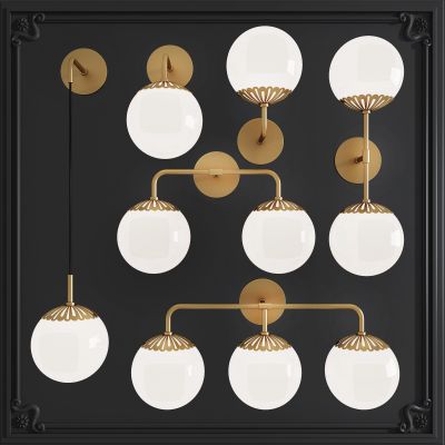 现代金属球形壁灯