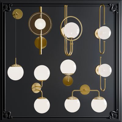 现代金属球形壁灯，装饰灯