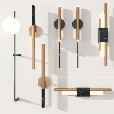 现代金属条形壁灯