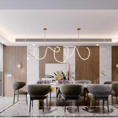 现代简约轻奢风格餐厅