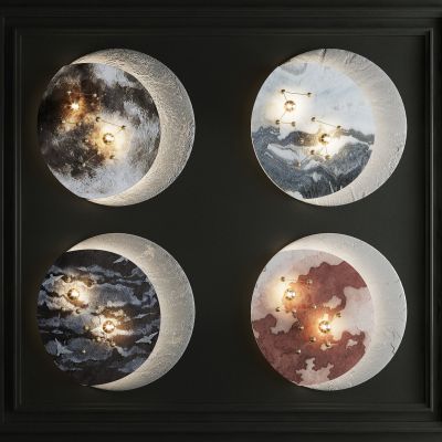 现代简约月食壁灯