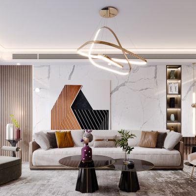 现代简约轻奢风格客厅