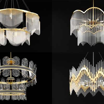 现代金属双层水晶吊灯