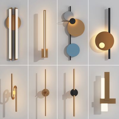 现代条形金属壁灯