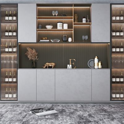 现代多功能玻璃酒柜