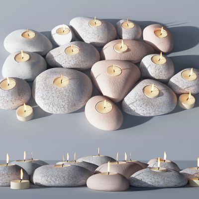 现代石头蜡烛,烛台灯