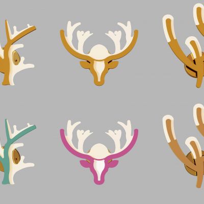 北歐鹿角兒童壁燈