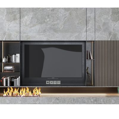 现代大理石电视背景墙,火炉