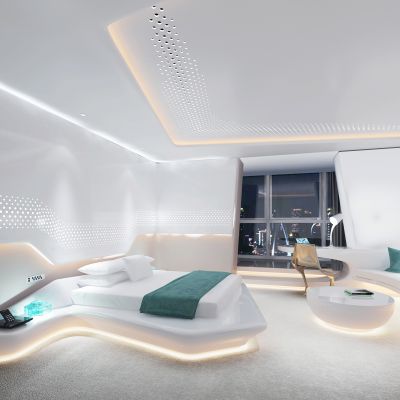 现代酒店科技异形客房套间