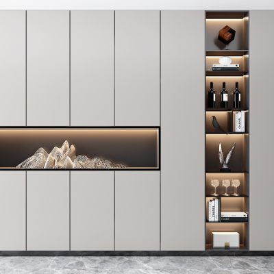 现代多功能玻璃酒柜
