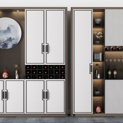 新中式多功能酒柜