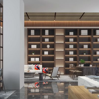 新中式图书馆阅览区