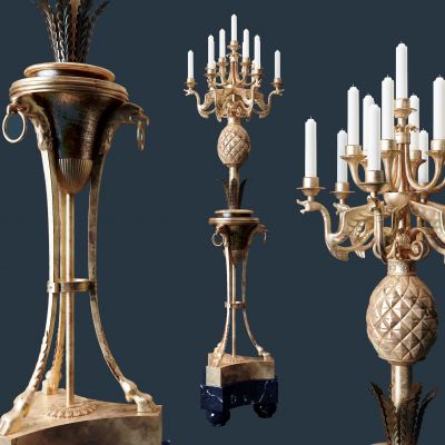 欧式雕花金属烛台灯