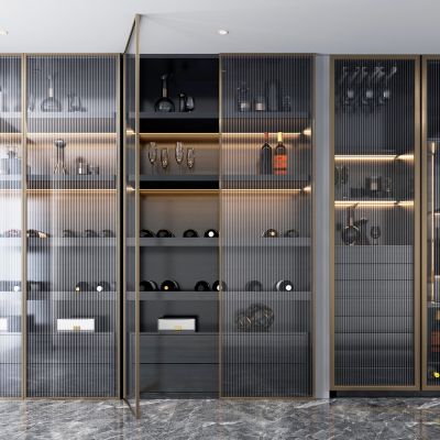 现代多功能玻璃酒柜