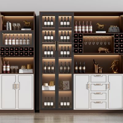 新中式实木酒柜