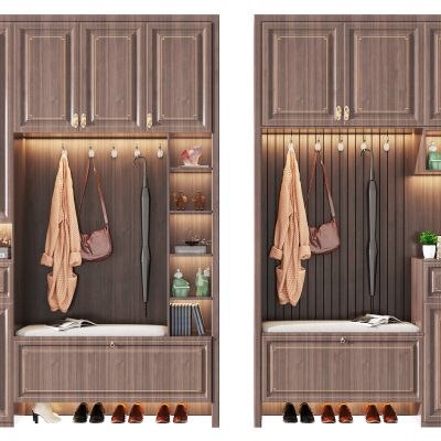 新中式入户实木鞋柜