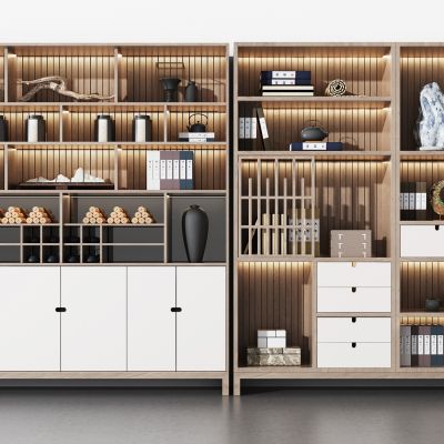 新中式实木书柜装饰柜