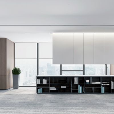 现代敞开式办公室 ，休闲区