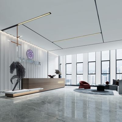 现代办公室前台接待