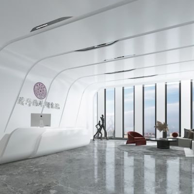 现代办公室前台大堂